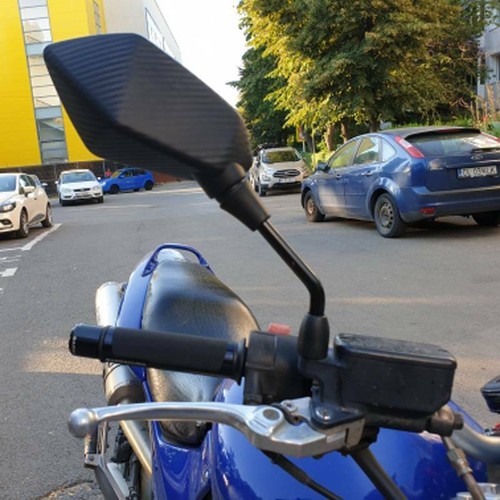 Black motorcycle rearview - black,