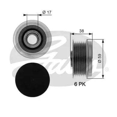 Alternator clutch pulley