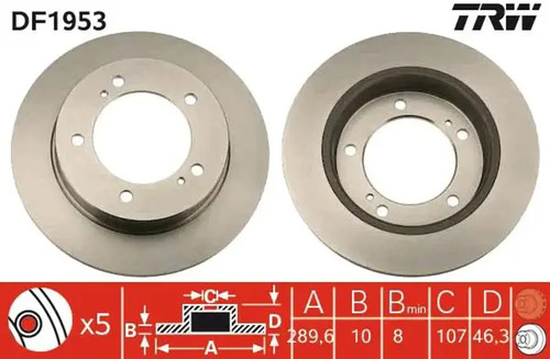 Brake disc solid - , trw